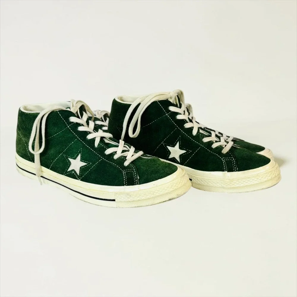 Converse One Star Mid Shadow Fir Green Suede Sneakers Men's 9.5 157700C